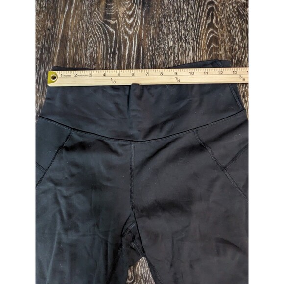 Athleta Black Drawstring Leggings Medium Yoga Running - Picture 3 of 7